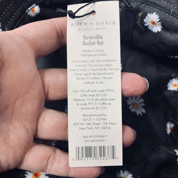 Alice + Olivia Reversible Daisy Bucket Hat Womens Size O/S Canvas NWT $65 - Picture 4 of 11